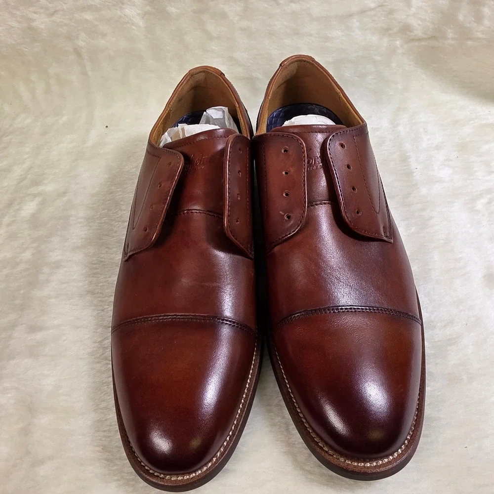 Florsheim Rucci Cap Toe Oxford Brown Leather Dress Shoes Mens 8.5M NEW
